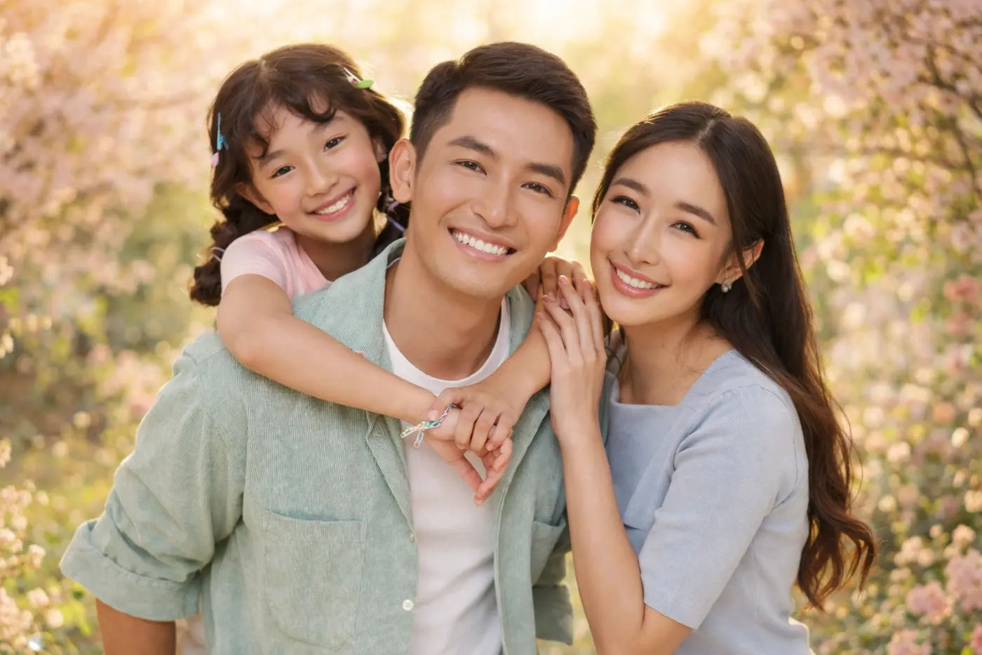 A happy Canadian family at Dawson Landing Dental in Chestermere